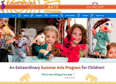 Announcing our latest completed website: Country Day Creative Arts