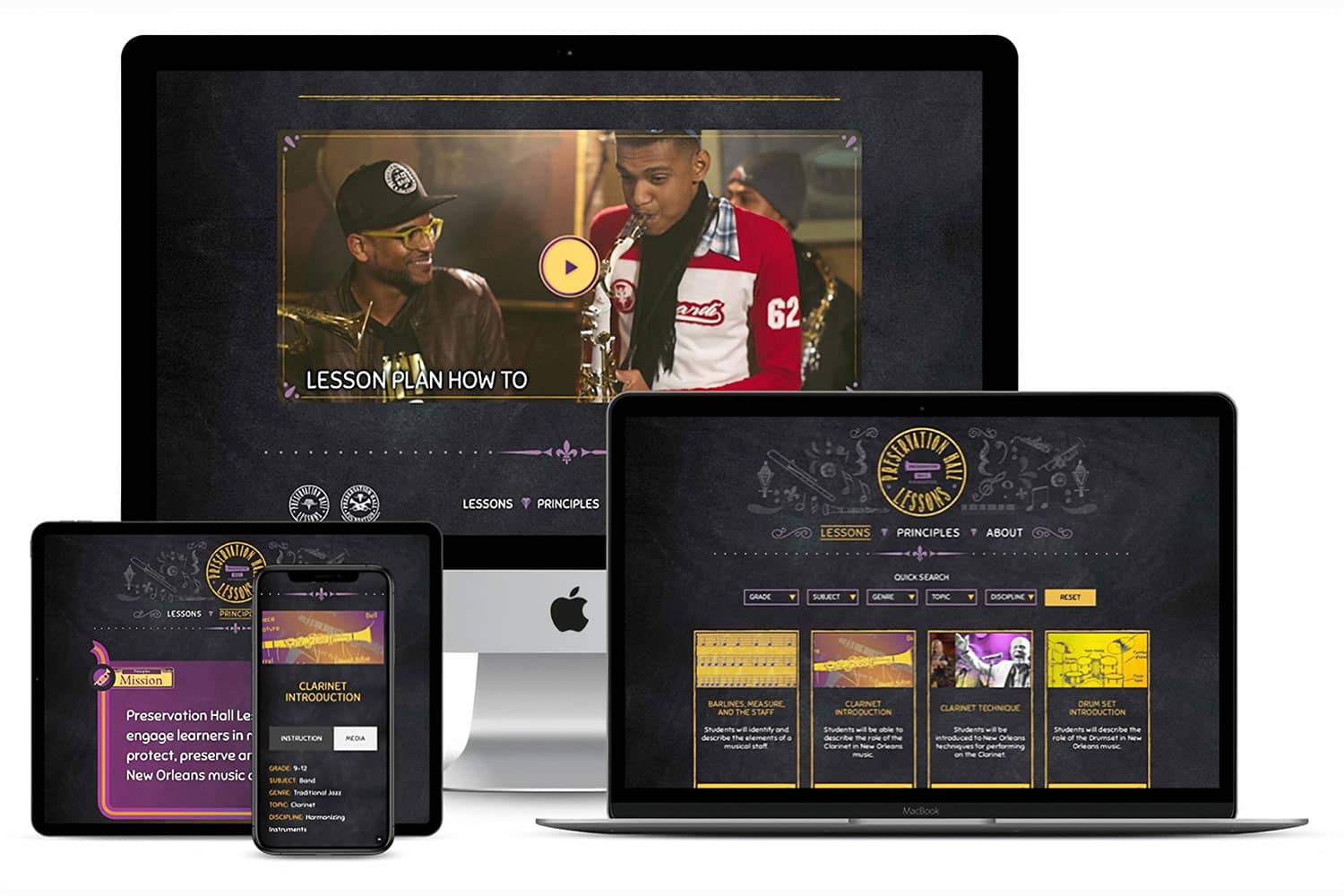 Preservation Hall Lessons is designed for all K-12 teachers or educational professionals that want to foster the culture and history of New Orleans music genres.