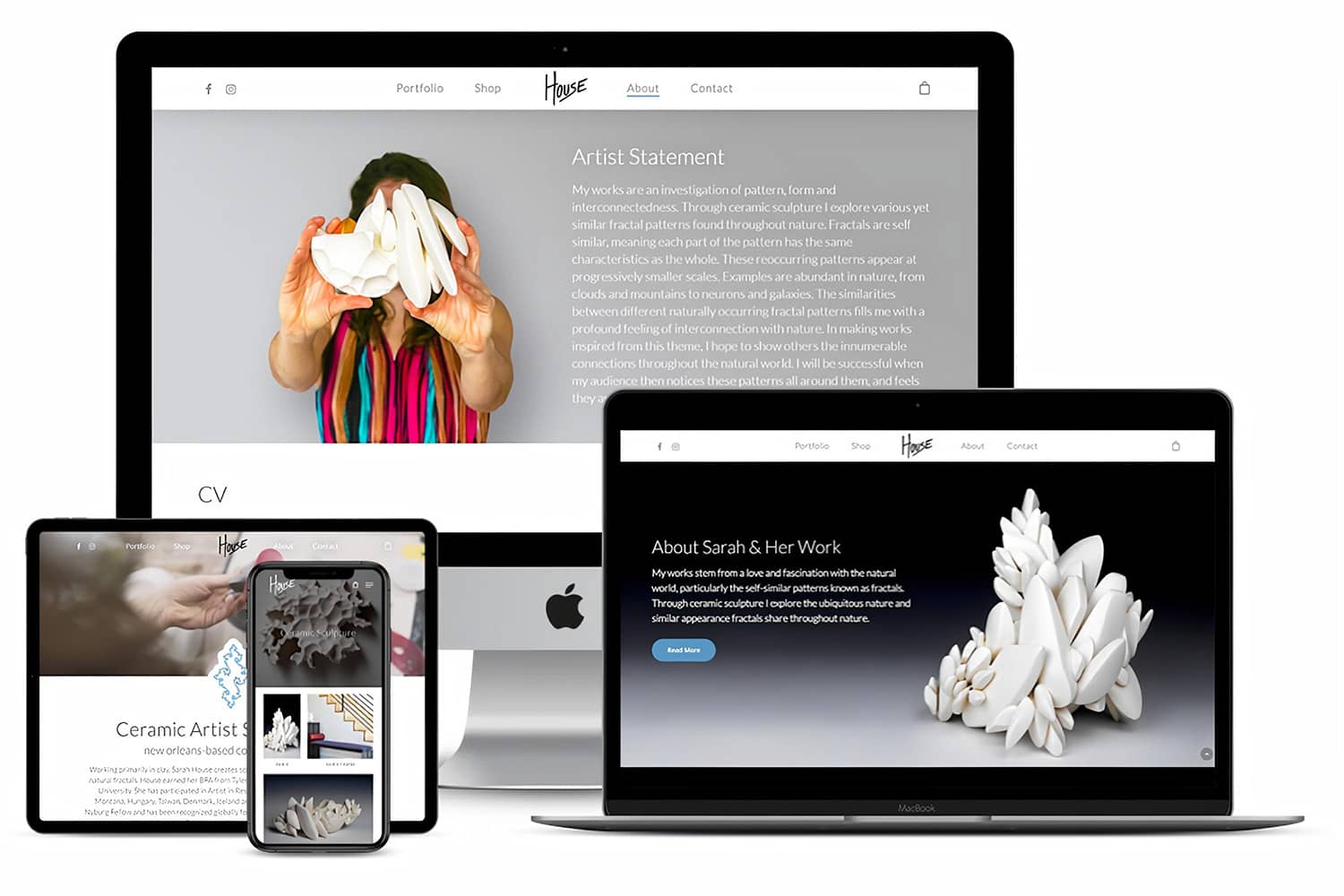 Sarah House Ceramic Artist Site Mockups
